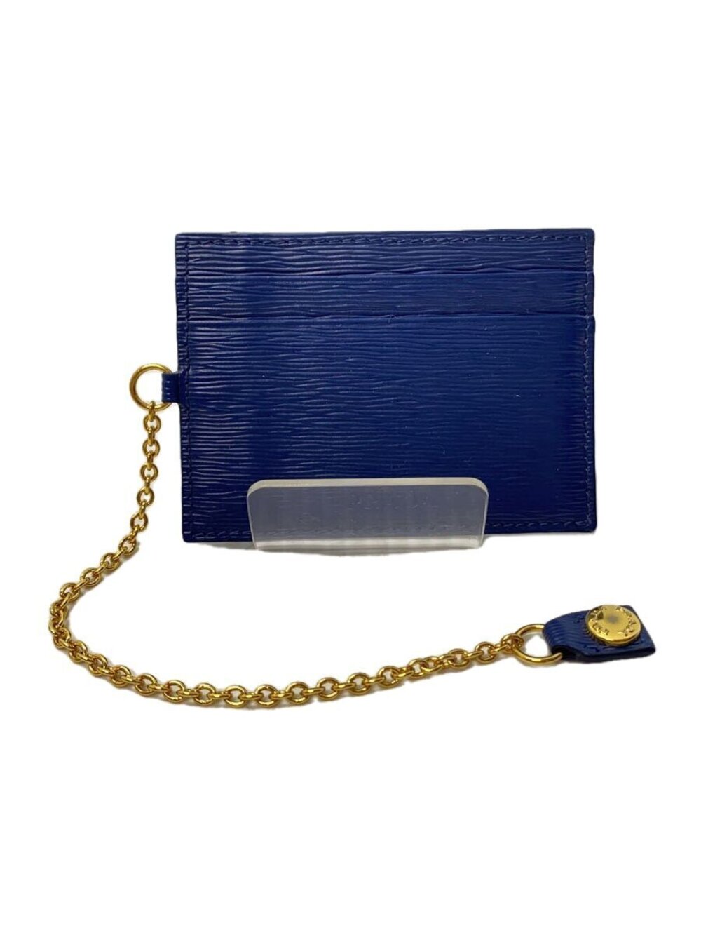 Prada Card Case Wallet Leather Blue